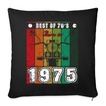 Best Of 70's Born 1975 Classic Motorcycle - Sofa pillowcase 17,3'' x 17,3'' (45 x 45 cm) - black - Front
