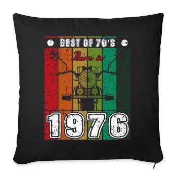 Best Of 70's Born 1976 Classic Motorcycle - Sofa pillowcase 17,3'' x 17,3'' (45 x 45 cm) - black - Front