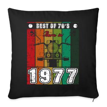 Le meilleur de la moto classique née des années 70 en 1977 - Housse de coussin décorative 45 x 45 cm - noir - Devant