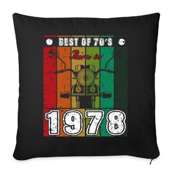 Best Of 70's Born 1978 Classic Motorcycle - Sofa pillowcase 17,3'' x 17,3'' (45 x 45 cm) - black - Front