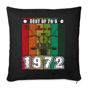Best Of 70's Born 1972 Classic Motorcycle - Sofa pillowcase 17,3'' x 17,3'' (45 x 45 cm) - black - Front