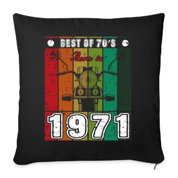 Best Of 70's Born 1971 Classic Motorcycle - Sofa pillowcase 17,3'' x 17,3'' (45 x 45 cm) - black - Front
