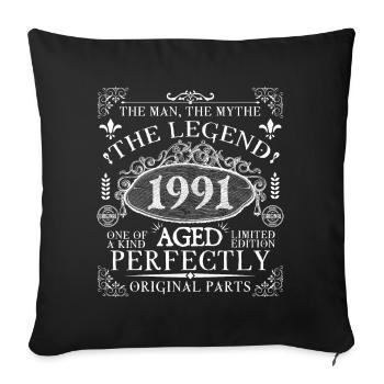 1991 Legend | Vintage Aged Perfectly 1991 - Sofakissenbezug 45 x 45 cm - Schwarz - Vorne