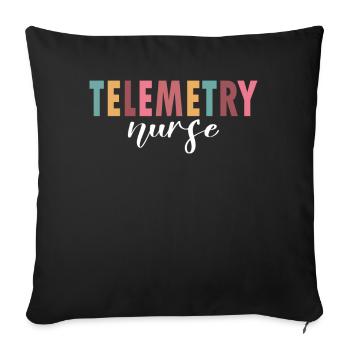 Téléménestrie Infirmière Vie - Housse de coussin décorative 45 x 45 cm - noir - Devant