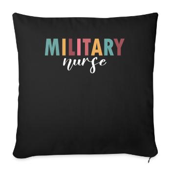 The life of a military nurse - Sofa pillowcase 17,3'' x 17,3'' (45 x 45 cm) - black - Front