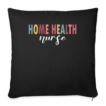 Accueil Santé Infirmière Vie - Housse de coussin décorative 45 x 45 cm - noir - Devant