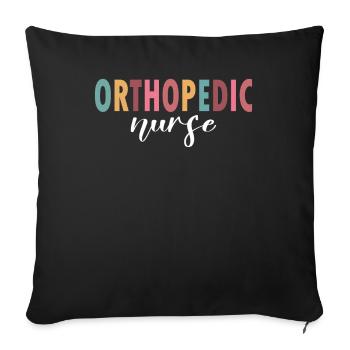 Vie d’infirmière orthopédique - Housse de coussin décorative 45 x 45 cm - noir - Devant