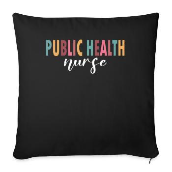 Vie de l’infirmière en public - Housse de coussin décorative 45 x 45 cm - noir - Devant