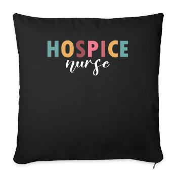 Das Leben einer Hospizschwester - Sofakissenbezug 45 x 45 cm - Schwarz - Vorne