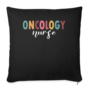 Onocologie-Infirmière-Vie - Housse de coussin décorative 45 x 45 cm - noir - Devant