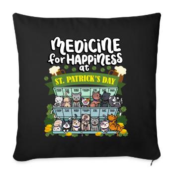 Médecine au bonheur le jour de la Saint-Patrick - - Housse de coussin décorative 45 x 45 cm - noir - Devant