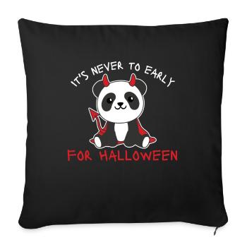 Panda il n’est jamais trop tôt pour le diable d’Halloween - Housse de coussin décorative 45 x 45 cm - noir - Devant