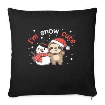 Sloth I'm snow cute snowman snow pun - Sofa pillowcase 17,3'' x 17,3'' (45 x 45 cm) - black - Front
