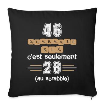 Anniversaire 46 ans, idée cadeau date de naissance - Housse de coussin décorative 45 x 45 cm - noir - Devant
