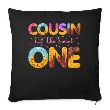 Cousin The Sweet saupoudre de délicieux beignets - Housse de coussin décorative 45 x 45 cm - noir - Devant
