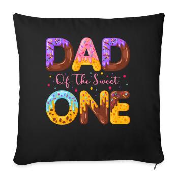 Papa Le doux saupoudre de délicieux beignets - Housse de coussin décorative 45 x 45 cm - noir - Devant