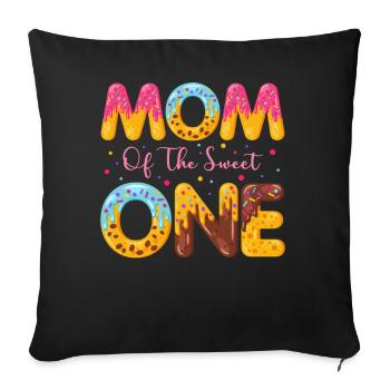 Mère de sweet saupoudre de délicieux beignets - Housse de coussin décorative 45 x 45 cm - noir - Devant