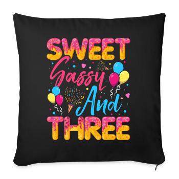 Blaireau effronté sucré et trois saupoudrages délicieux - Housse de coussin décorative 45 x 45 cm - noir - Devant