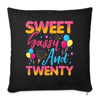 Sweet Sassy And Twenty Sprinkles Delicious - Sofakissenbezug 45 x 45 cm - Schwarz - Vorne