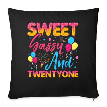 Sweet Sassy And Twenty One Sprinkles Delicious - Sofakissenbezug 45 x 45 cm - Schwarz - Vorne