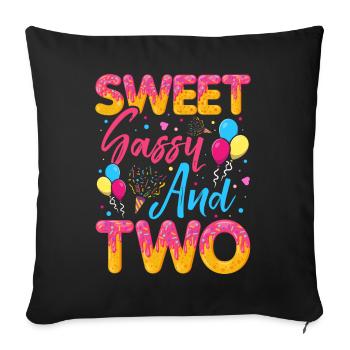 Blaireau effronté sucré et deux saupoudrages délicieux - Housse de coussin décorative 45 x 45 cm - noir - Devant