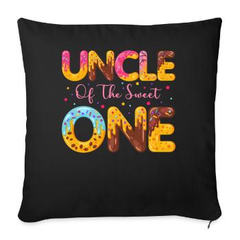Oncle de sucré saupoudre de délicieux beignets - Housse de coussin décorative 45 x 45 cm - noir - Devant