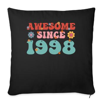 Großartig seit 1998 Groovy Birthday - Sofakissenbezug 45 x 45 cm - Schwarz - Vorne