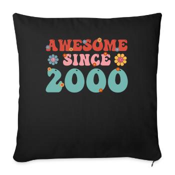 Brillant depuis 2000 Groovy Birthday - Housse de coussin décorative 45 x 45 cm - noir - Devant