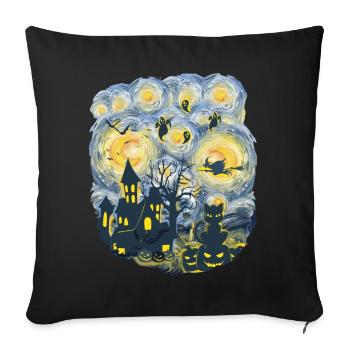 Gespenstischer Abend Mit Kürbissen Gespenstern - Sofakissenbezug 45 x 45 cm - Schwarz - Vorne