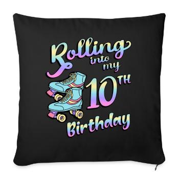 Rolling Into My 10th Birthday Quad Skater - Sofakissenbezug 45 x 45 cm - Schwarz - Vorne