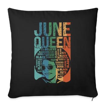 Juin - Mois de naissance de la Reine - Célébrez le - Housse de coussin décorative 45 x 45 cm - noir - Devant