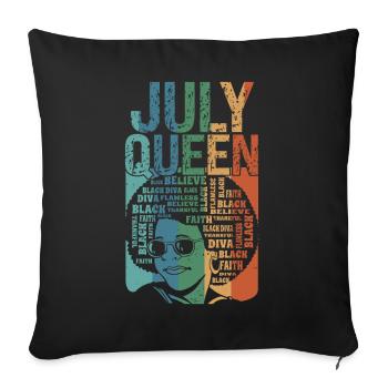 Juillet Le mois de naissance de la Reine célèbre le - Housse de coussin décorative 45 x 45 cm - noir - Devant