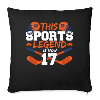 Cette légende sportive a maintenant 17 ans, le hockey 17. - Housse de coussin décorative 45 x 45 cm - noir - Devant