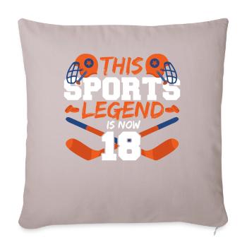 Cette légende sportive a maintenant 18 ans, le hockey 18. - Housse de coussin décorative 45 x 45 cm - taupe clair - Devant