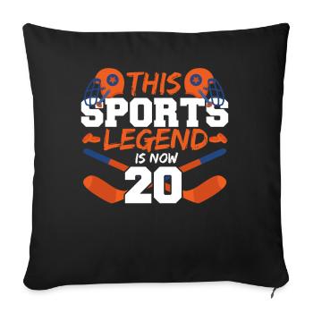 This sports legend is now 20, hockey game 20. - Sofa pillowcase 17,3'' x 17,3'' (45 x 45 cm) - black - Front