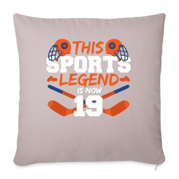 Cette légende sportive a maintenant 19 ans, le hockey 19. - Housse de coussin décorative 45 x 45 cm - taupe clair - Devant