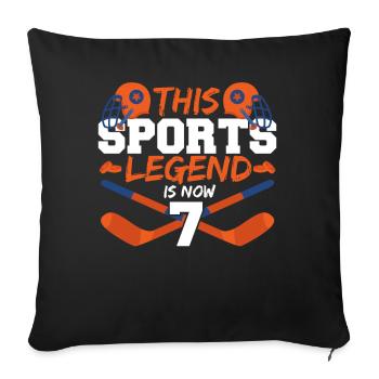 Diese Sportlegende Ist Jetzt 7, Eishockeyspiel 7. - Sofakissenbezug 45 x 45 cm - Schwarz - Vorne
