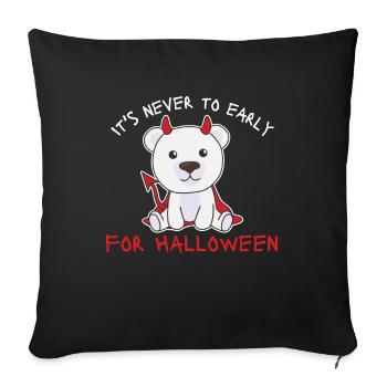 Ours polaire il n’est jamais trop tôt pour le diable d’Halloween - Housse de coussin décorative 45 x 45 cm - noir - Devant