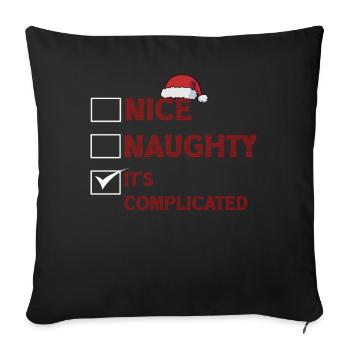 Nice Naughty C’est compliqué Liste de Noël Père Noël - Housse de coussin décorative 45 x 45 cm - noir - Devant