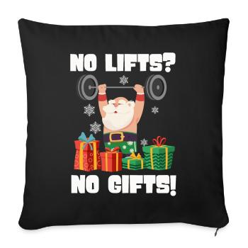 No Lifts No Gifts Christmas Gym Ugly Santa - Sofakissenbezug 45 x 45 cm - Schwarz - Vorne