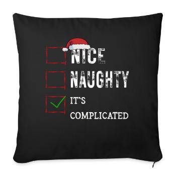 Nice Naughty C’est compliqué Liste de Noël Père Noël - Housse de coussin décorative 45 x 45 cm - noir - Devant