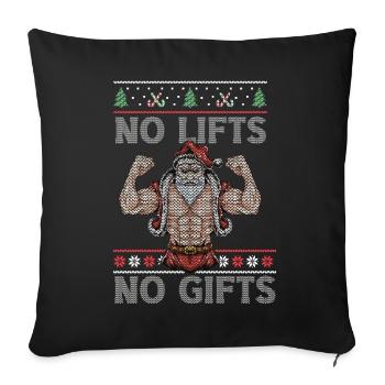 No Lifts No Gifts Christmas Gym Ugly Santa - Sofakissenbezug 45 x 45 cm - Schwarz - Vorne