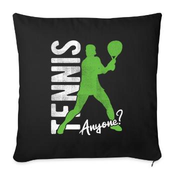 Tennisplatz Spruch Für Tennis - Sofakissenbezug 45 x 45 cm - Schwarz - Vorne