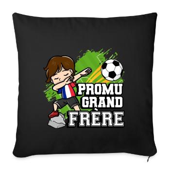 Promu Grand Frère Funny footballer - Sofa pillowcase 17,3'' x 17,3'' (45 x 45 cm) - black - Front