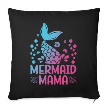 Mermaid Mama Fantasy Mermaid Story - Housse de coussin décorative 45 x 45 cm - noir - Devant