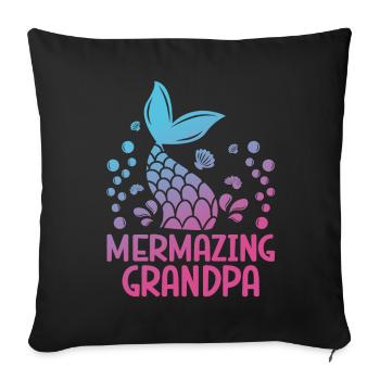 Amazing Grandfather Fantasy Mermaid - Sofa pillowcase 17,3'' x 17,3'' (45 x 45 cm) - black - Front