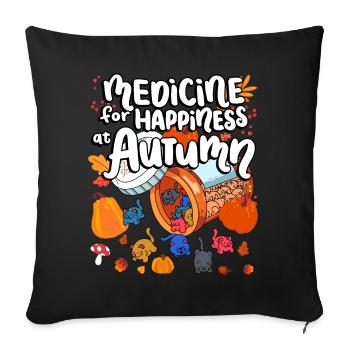 Medicine for Happiness at Autumn Cat Gummies - Sofa pillowcase 17,3'' x 17,3'' (45 x 45 cm) - black - Front
