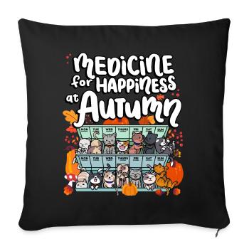Médecine pour le bonheur en automne jours de semaine - Housse de coussin décorative 45 x 45 cm - noir - Devant