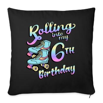 Rolling Into My 6th Birthday Quad Skater - Sofakissenbezug 45 x 45 cm - Schwarz - Vorne