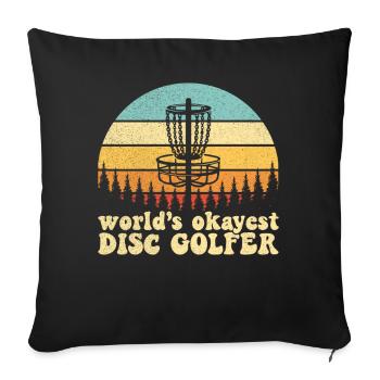 Le disc-golfeur le plus correct du monde - Housse de coussin décorative 45 x 45 cm - noir - Devant
